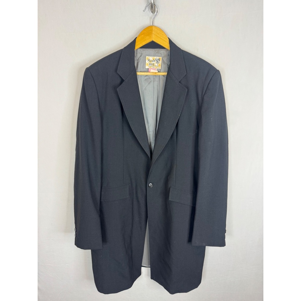 Reed‎ Hill Vintage Black Wool Blend Equestrian Hunt Coat Mens 40 Made in USA